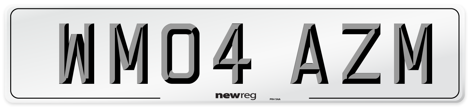 WM04 AZM Number Plate from New Reg
